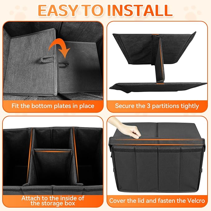 Car Seat Extender for Dogs, Backseat & Frontseat Extender for Large Dog up to 200 LBS, Foldable Seat Gap Filler for Most Cars with Detachable Lid