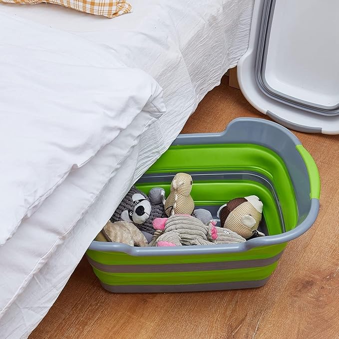 Collapsible Pet Bathtub with Drainage Hole for Puppy Small Dogs Cats, Green | Portable Washing Tub, Foldable Bathing Tub, Indoor, Outdoor, Multi-Functional