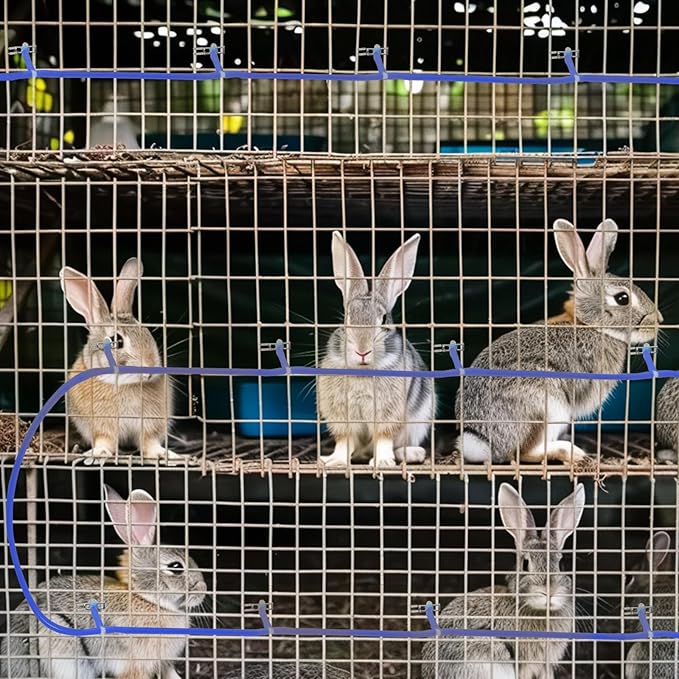 OCQOTAT Automatic Rabbit Watering System,Quail Rabbit Water Bottle Dispenser 8 Nipples Drinker,ID 5/16" Hose 19.68 Feets,Barb Fittings to G1/2" Thread,T-Fittings,Springs,Gaskets,Bucket Connector