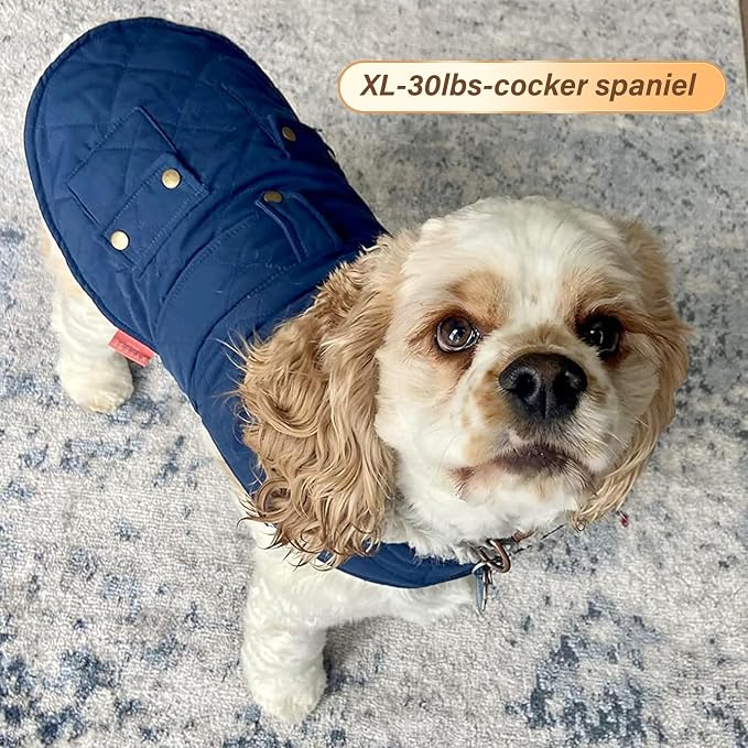 KYEESE Waterproof & Windproof Dog Coat for Small Medium Dogs Puffer Jacket