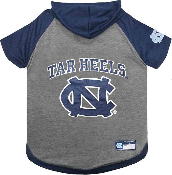 Pets First NCAA North Carolina Tar Heels Dog & Cat Hoodie, X-Small, Collegiate Licensed, Sports Hoody T-Shirt