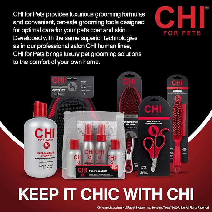 CHI for Dogs Deep Moisture Shampoo, pH Balanced Hydrating Dog Shampoo for Dry Skin, Sulfate and Paraben Free, Ionic Technology for Soft Shiny Coat, Dogs and Puppies 8 Weeks+, Made in the USA, 16 Fl Oz