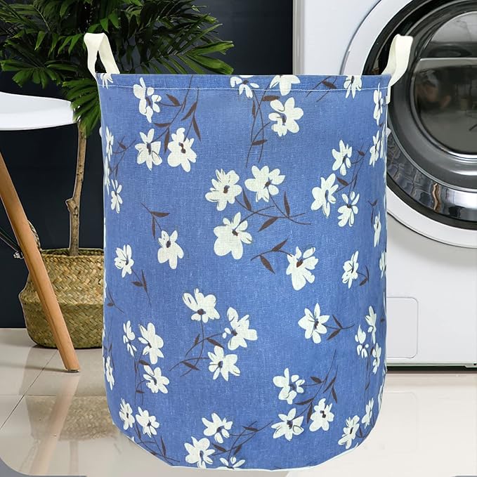 Merdes 19.7’’ Waterproof Foldable Laundry Hamper, Dirty Clothes Laundry Basket, Linen Bin Storage Organizer for Toy Collection (Magnolia)