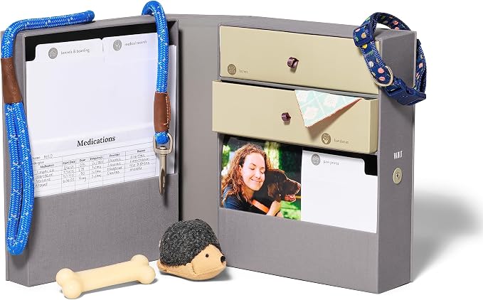 Savor | Personalizable Pet Keepsake Organizer | Keep Vet Records, Tags, Collars and Fido’s Favorite Toy Organized and Cherished Pet Memories Safe in One Convenient Home with This Gift for Pet Parents