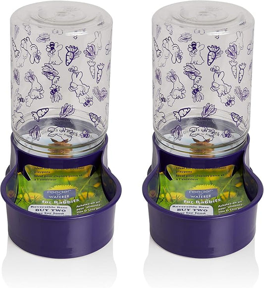 Lixit Reversible Waterer/Feeder for Rabbits and Other Small Animals. (Pack of 2)