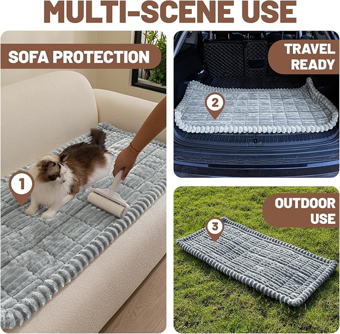 Dog Bed for Car Back Seat, Waterproof Dog Blanket for Car, Light Grey | Dog Bed for Car, Back Seat Dog Bed, Washable & Non-Slip Travel Pet Mat for For the Back Seat and Trunk, Fits Car, Truck & SUV