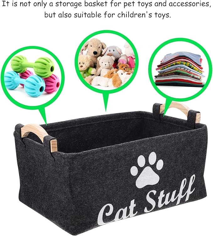 Mipcase Pet Storage Box Puppy Toy Shelf Felt