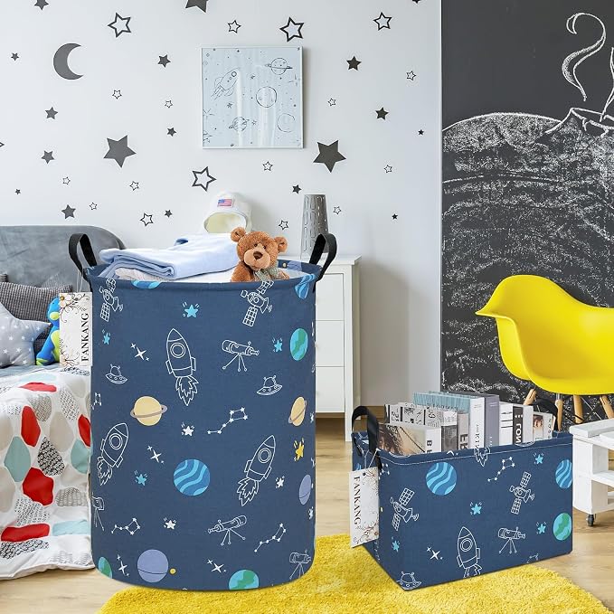 Storage Bin Foldable Nursery Organizer Basket Space | Foldable with Waterproof PE Coating Organizer Bin for Kids Boys and Girls,Office,Bedroom,Clothes
