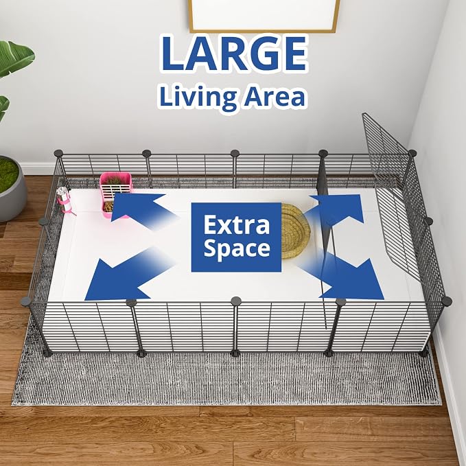 Oneluck Guinea Pig Cage, Indoor Habitat with Waterproof Plastic Bottom,Playpen for Small Pet Bunny, Turtle, Hamster, Partition cage