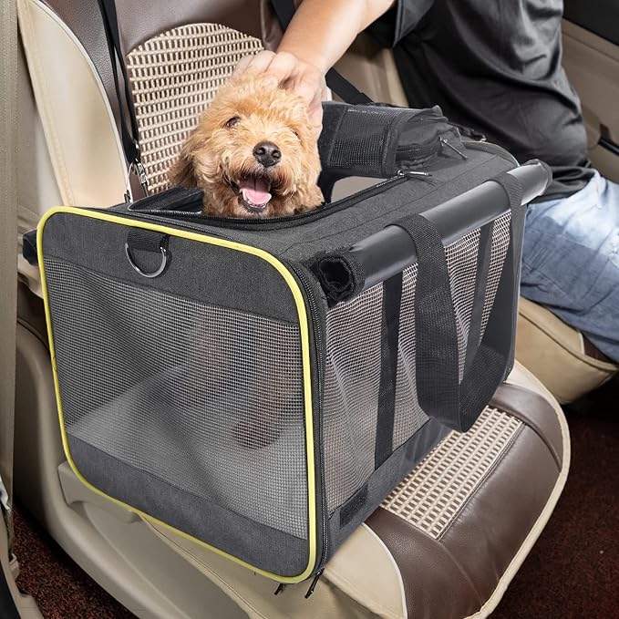 GAPZER Cat Carrier for Large Cats 20 lbs+ Soft Pet Kennel Bag for Small Dog | Privacy Protection Big Kitten Car Travel Cloth Carry Bag up to 20 lbs, Small Animal Portable Mesh Kennel Cage for Vet Visits