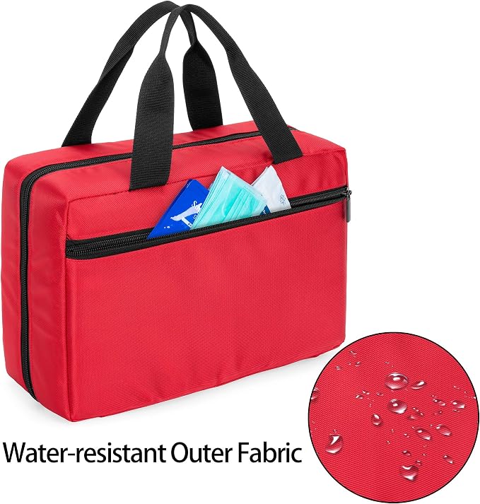Trunab Small First Aid Kit Bag Empty Portable Emergency Kits Trauma Bag,Red | Medical Pouch Ideal for Car, Home, Camping and Hiking,Bag Only