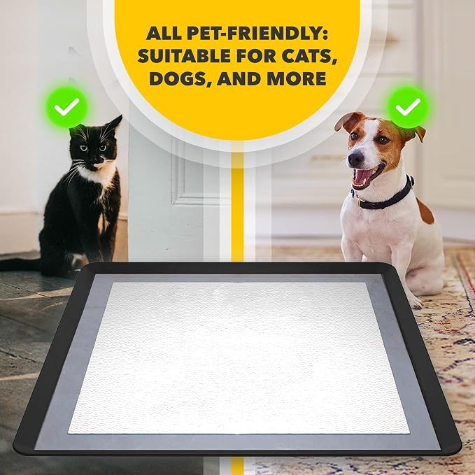 Dog Pee Pad Holder - Fits Up to 24” x 24” Pee Pad - 1 Pack - Black | Stable Grip, Raised Edges, Quick-Wipe Silicone Surface Dog Potty Tray Holder for Indoor Flooring Protection
