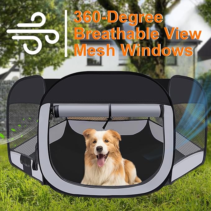 Puppy Dog Playpen Indoor, Kitten Cat Playpen,Pet Play Pen,Cat Crate(Grey,M) | Portable Dog Playpen, Puppy Dog Cat Play Pen for Indoors Kitten Playpen, Collapsible Small Cats Crate Cage for Small Dogs