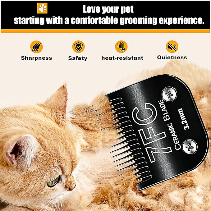 Dog Grooming Replacement Blades Compatible with Andis Dog Clippers,Most OsterA5, Wahl KM Series Pet Clippers for Animal Dog,Cat,Horse (10+4FC+5FC+7FC)