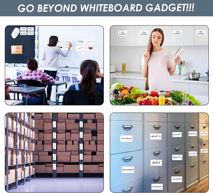 Magnetic Dry Erase Labels 5x3 28-Pack with 3 Kanban Included - Highly Durable and All-Purpose Labels for Office, Classroom, Organizers, Home. Whiteboard Blank Magnet Stickers Name Tags