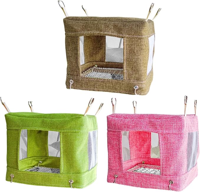 Bird Perch Nest Tent Stand for Parrots Conure Budgies Swing Breathable Hammock for Small to Large Parrots Toy Hanging Bed