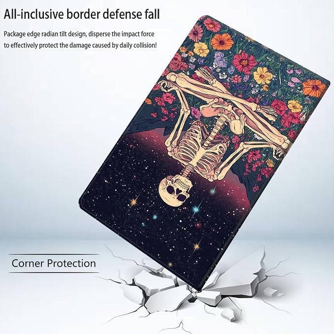 Bxgolkgd Tablet Case for Samsung Galaxy Tab S8/S7 11 Inch(2022/2020),Shockproof Stand Cover with Heat Dissipation,Auto Wake/Sleep Function,Skeleton Yoga Starry Sky