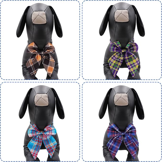 PET SHOW 10 Pack Plaid Sailor Dog Bowties for Small Dogs