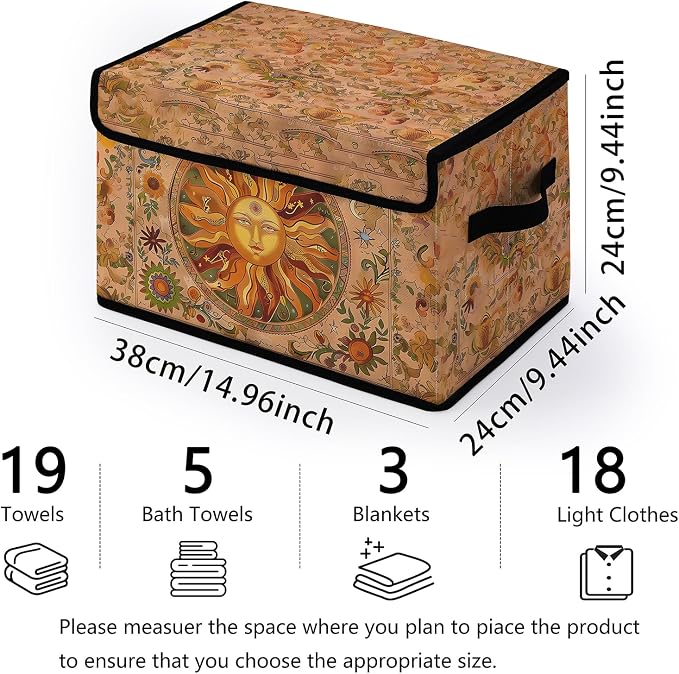 Stackable Clothes Storage Bins with Lids 3 Pack | Closet Organizers Fabric Box for Home and Office,Blanket Clothes Organizers,Under Bed Storage Containers