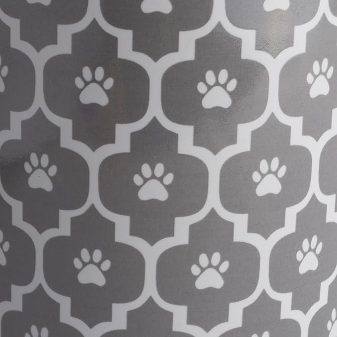 Bone Dry Lattice Collection Pet Bowl & Canister, Treat Canister, 4x6.5, Gray (Pack of 6)