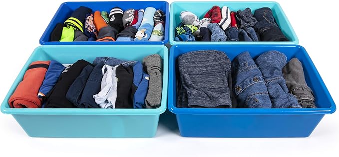 Humble Crew Plastic Storage Bins for Kids, Large Removable Toy Organizer | BPA-free, lightweight, fits cubbies and bookshelves, compatible with most toddler shelving for playroom, bedroom, or nursery