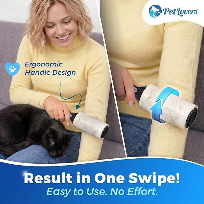 PetLovers Extra Sticky Lint Roller Mega Value Set 500 Sheets for Pet Hair Removal and Clothes, Dog and Cat Lint Remover 5 Pack