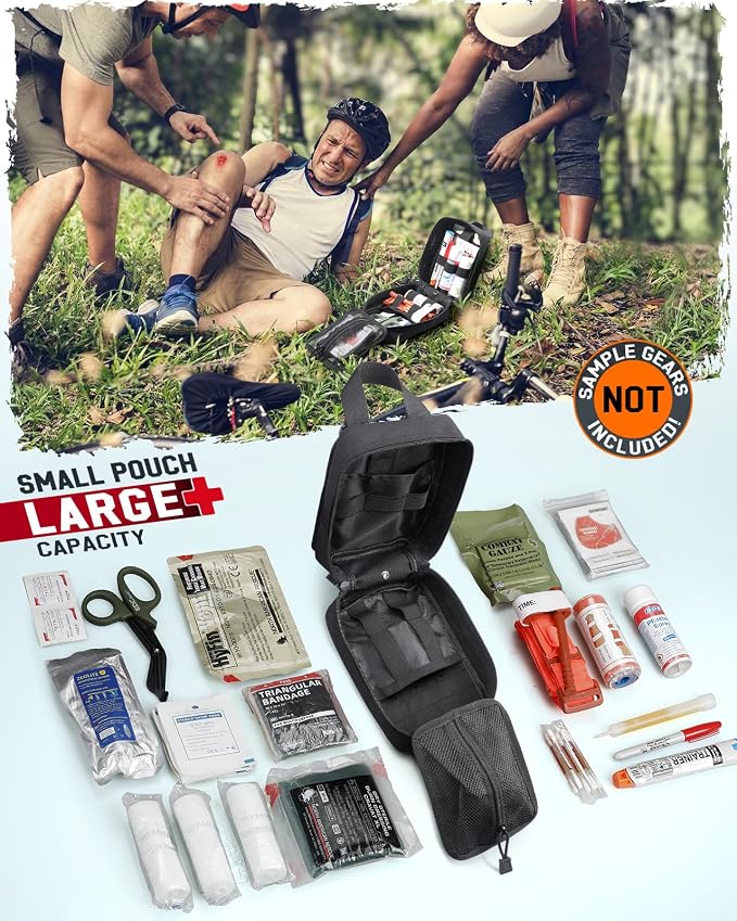 LIVANS 1000D First Aid Bag Empty, Medical Ifak Pouch for Emergency & EMT | Molle Compatible, Rip-Away & Quick-Release Design, Versatile for Tactical, Camping, Hiking and Travel