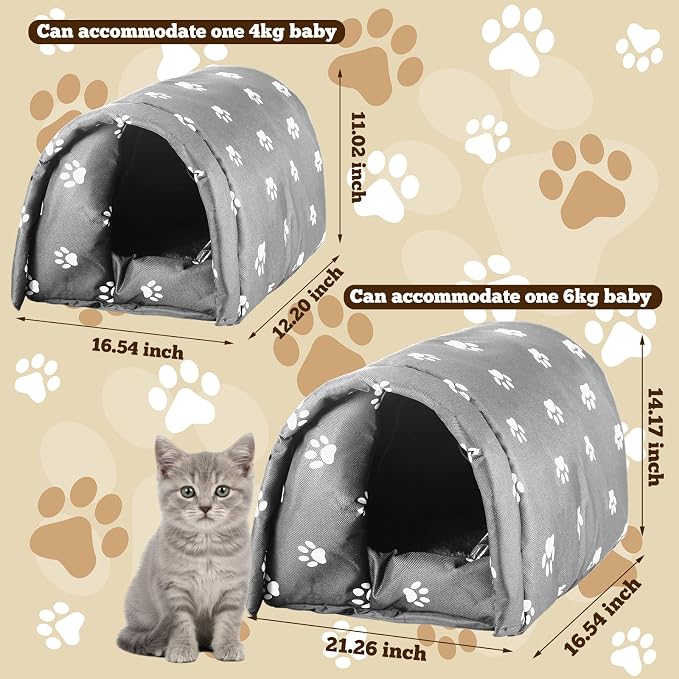 3 Pcs 21.26" x 16.54"x 14.17" Cat Houses for Outdoor Cats Bulk Weatherproof Waterproof Rainproof Foldable Cotton Insulated Feral Dogs Tent Shelter Pet Beds for Warm Outdoor Indoor Garden a 6kg Kitten