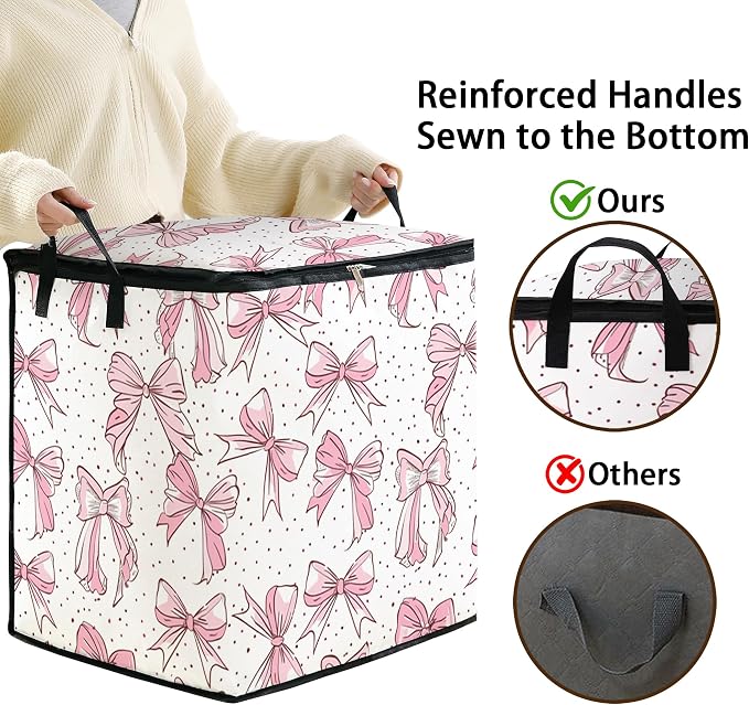 2pcs blanket storage bag for under bed,closet organizers 95L | clothing sweater sheet bedding comforter duvet quilt pillow toy storage bags with lids,dorm room essentials for containers