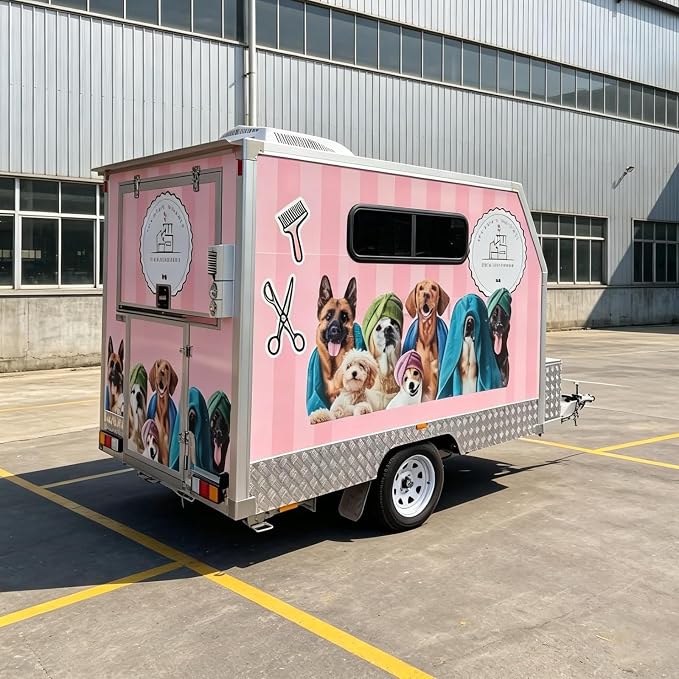 Mobile Pet Grooming Trailer Professional Dog Grooming Salon Station | Built for Mobile Groomers with Business Ready Layout, Grooming Workspace, Storage Solutions and Custom Design Support