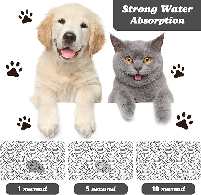 Bohemia Waterproof Pet Feeding Mats - 16 * 24 inch for Dog and Cat Food and Water Bowls