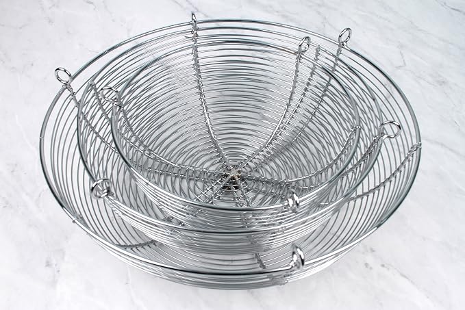 Woven Wire Hanging Basket - Chrome, 3 Tier