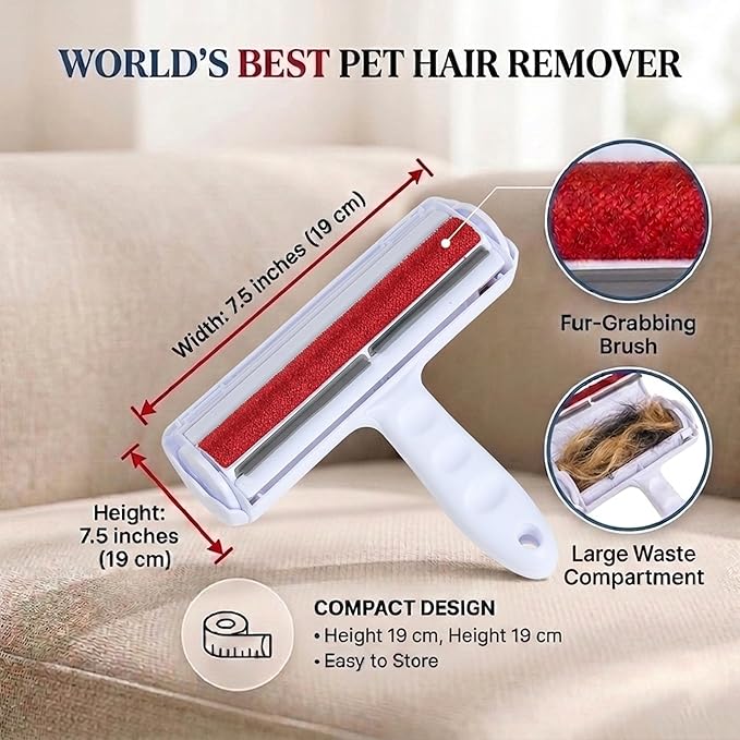 Reusable Pet Hair Remover Roller for Dog & Cat Hair Self Cleaning Lint Roller for Furniture, Couch, Carpet,Rugs,Bedding & Car
