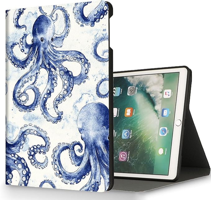 for Microsoft Surface Go 4/3/2/1-10.5" 2021 Tablet Case,Auto Wake/Sleep,Adjustable Stand Protective Cover - Octopus Pattern