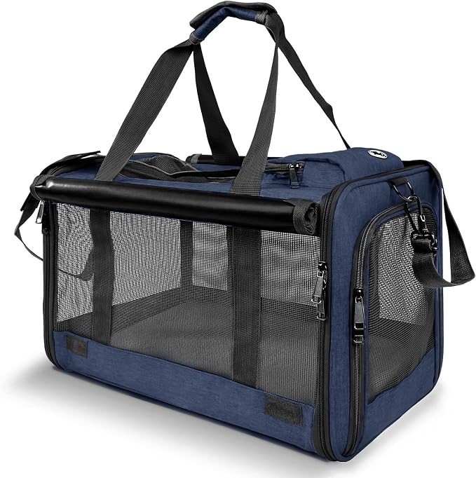 GAPZER Medium Cat Carrier Large Cat 15 lbs+ Soft Pet Car Cage Small Puppy | Privacy Protection Big Kitten Car Travel Cloth Carry Bag up to 20 lbs, Small Animal Portable Mesh Kennel Cage for Vet Visits