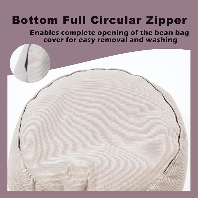 LPMOERA Stuffed Animal Storage Soft Bean Bag Cover No Filler Dusty Pink | Skin-Friendly,Portable,Wide Easy-Load Opening,Hidden Zipper,Decorative Organizer