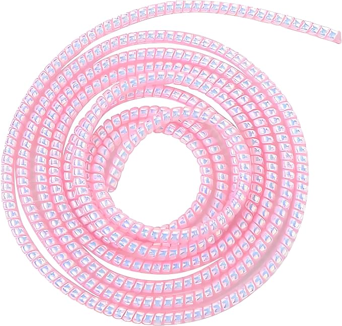 Cable Protector Animal Proof Wire Repair, Pink Cord Protector for Pets Headphone Saver Spiral Cable Wrap Strain Relief, Cord Sleeve for Phone Cable USB Date Cable