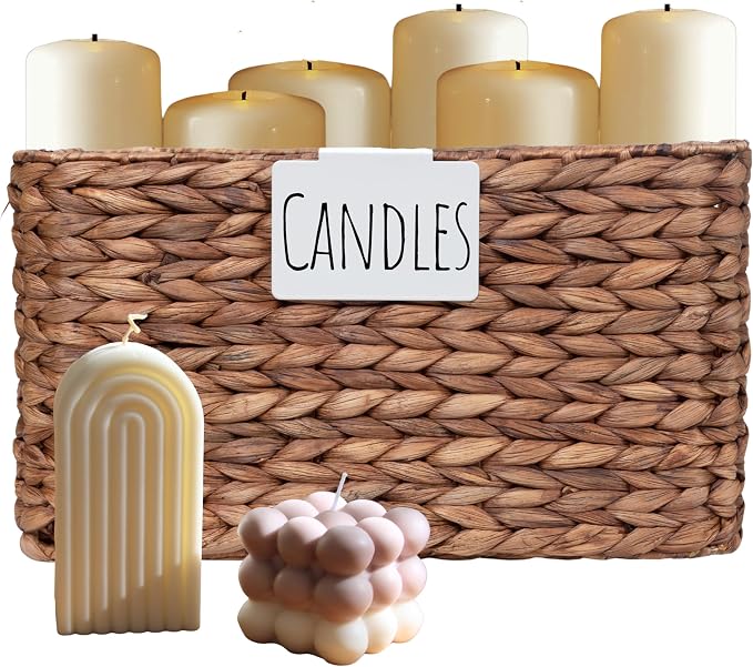 Hygge & Sage: Metal Non-Slip Basket Labels Clip On for Storage Bins, or Wire Racks | Includes 8 Labels, 8 Non-Slip Pads, and 1 Free Marker (White)
