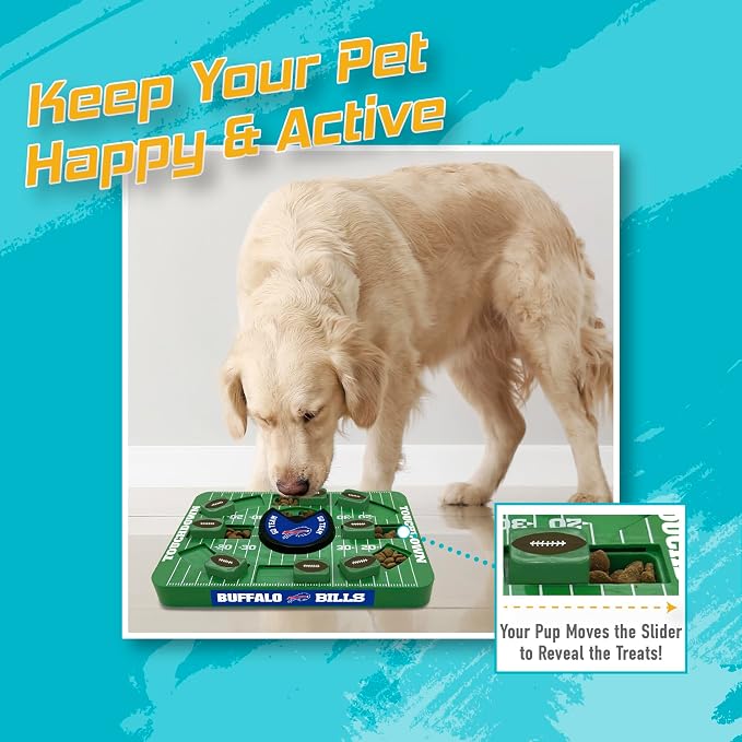 Pets First NFL Buffalo Bills Large Puzzle Toy, Dog Puzzle Treat Toy, New Large Size, Interactive Dog Treat Toy, Dog Slow Feeding Toy
