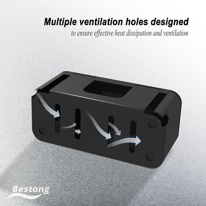 Power Strip Hider Box Cable Management Organizer Set Large & Medium Black