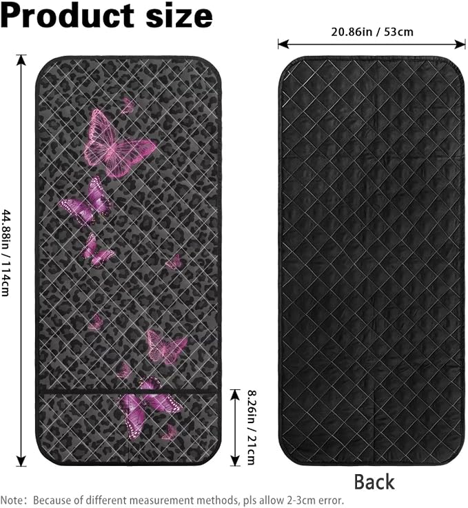 Leopard Butterfly Stretch Armrest Covers Couch Arm Cover Non-Slip Arm Rest Covers with 2 Pockets Armchair Slipcovers for Recliner Furniture Protector Home Decor