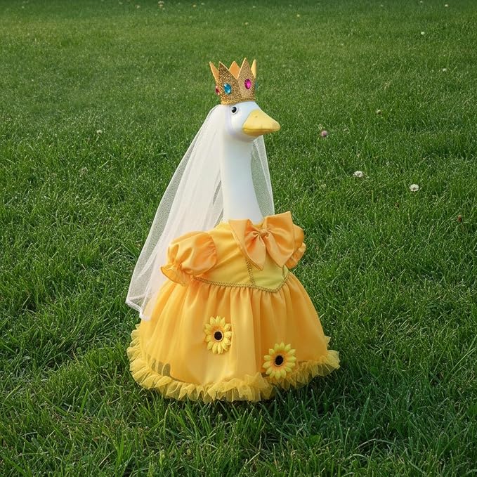 9.84 x 7.87 Inch Yellow Goose Costume for Dogs, Lightweight Polyester Pet Outfit for Halloween Party Photo Prop