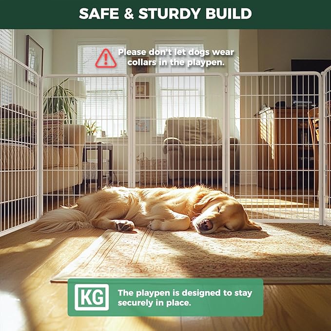 FXW Homeplus Indoor Dog Playpen with Divider Connectors, 45" H, 12 Panels | Calm Indoor Play Area, Two-Zone Layout, For Large Dogs, Patented