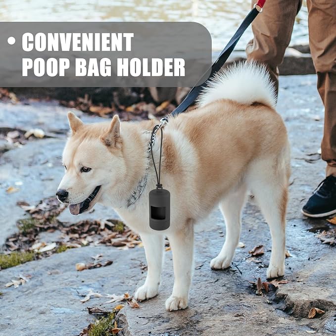 FRCOLOR Pet Poop Bag Holder Dispenser Plastic Waste Bag Organizer Portable Pet Cleaning Supply for Daily Outdoor Use Black