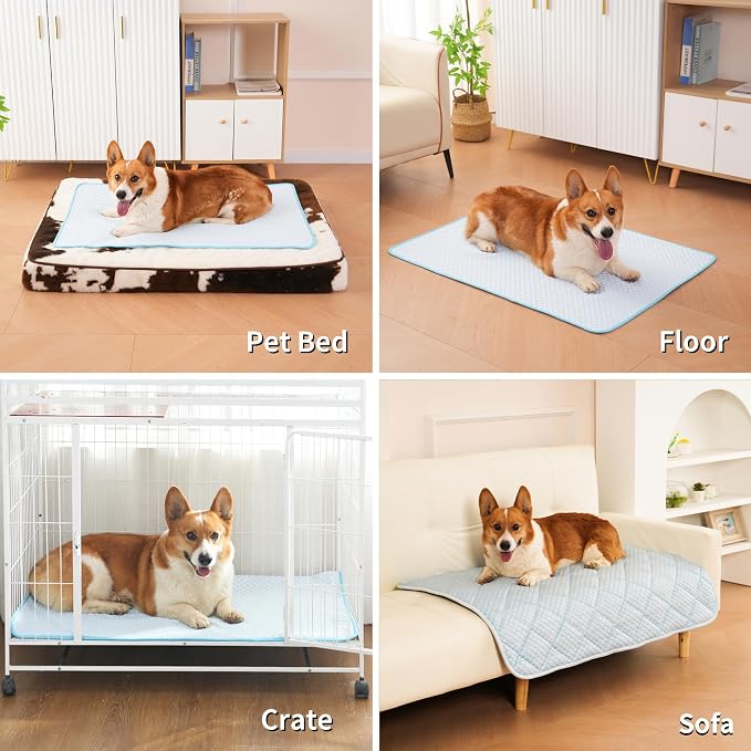 Cooling Mat for Large Dogs, 44"x 32" Thick & Durable Dog Cooling Mat, Q-MAX>0.45, Double-Sided Cooling Pet Pad, Portable & Washable Dog Cooling Mat for Crate, Couch & Car