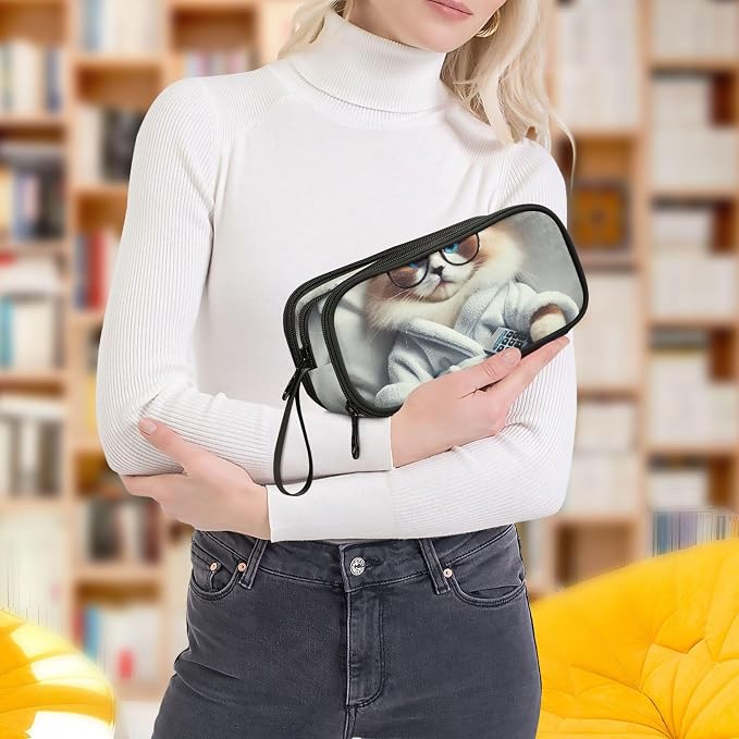 Cute Ragdoll Pet Cat Pencils Pouch Zipper Pencil Case Boys Pen Bags Teen Girls Animals Storage Pencil Bags Kids Back to School Supplies Organizer