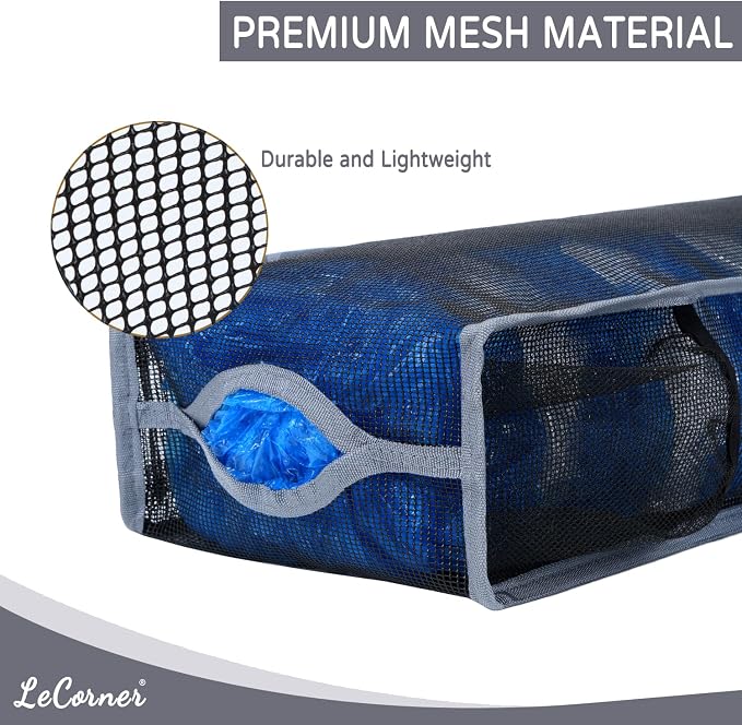 Plastic Bag Holder, Large Capacity Grocery Bag Holder, Breathable Mesh Plastic Bag Holders for Grocery Bags Storage, Lightweight Trash Bag Holder Dispenser Organizer (Dark Grey), LCBH007