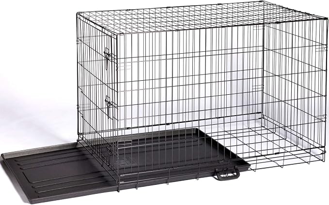 Prevue Pet Products Home On-The-Go Single Door Dog Crate - Extra Large Collapsible Dog Cage for Travel, Indoor, and Outdoor Use, Foldable Kennel Design, Deep Plastic Pan - XL, Black | Extra Large Collapsible Dog Cage for Travel, and Outdoor Use, Foldab...