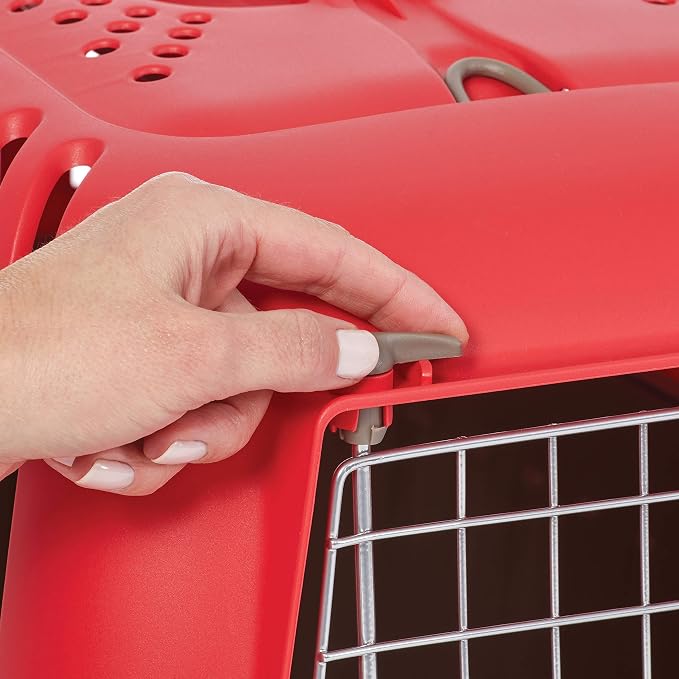 Midwest Homes Spree Travel Carrier 24-Inch Hard-Sided Dog & Cat | Hard-Sided Pet Carrier, Steel Door, Ventilated Design, Locking Tabs, Easy Assembly
