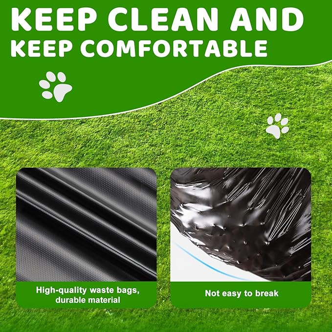 Dog Poop Trash Can Outside - 20L/5Gal Large Outdoor Trash Can with Lid | Outdoor Dog Poop Trash Can with 100 Bags, Pedal and Removable Inner Bin, Odor Control, Suitable for All Types of Dogs, Black